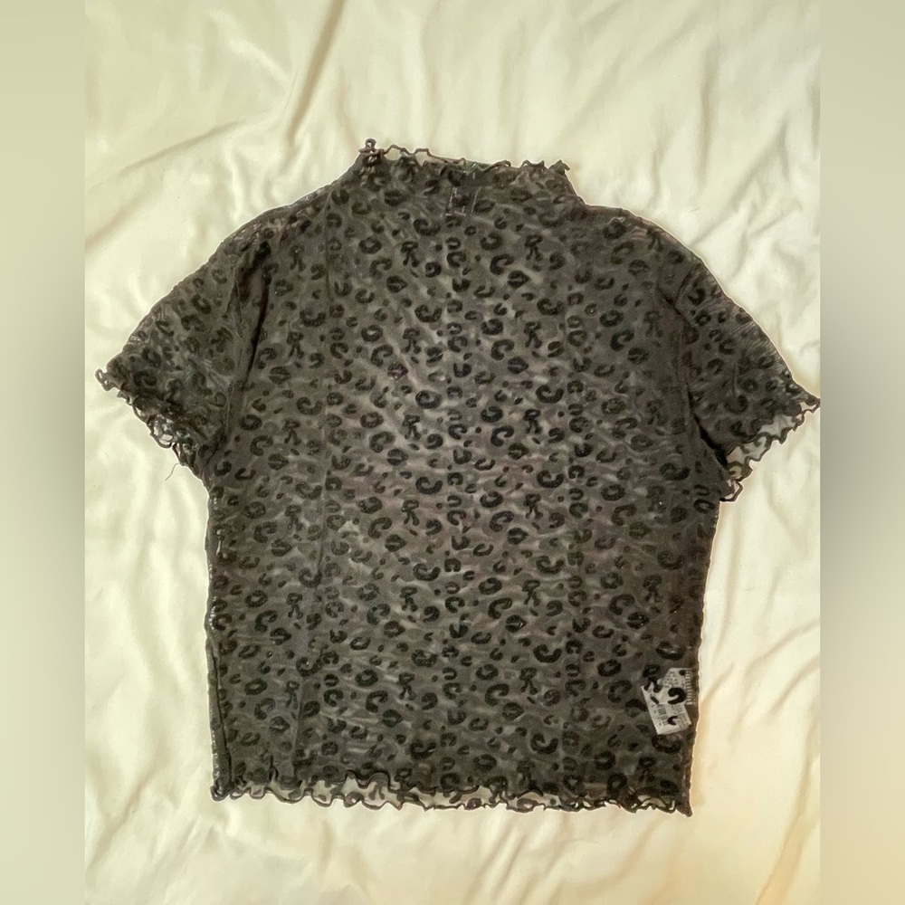 Forever 21 Black Mesh Crop Top